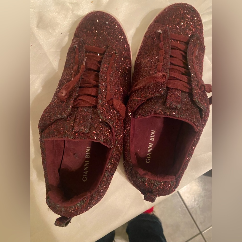 Red glitter sneaker